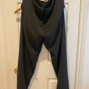Black Tape_ Dark Gray Pinstripe Trousers